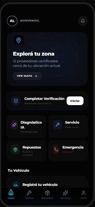 Inicio claro para pedir ayuda