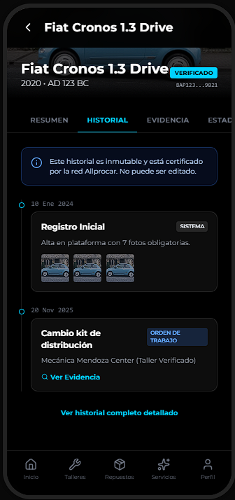 Historial inmutable